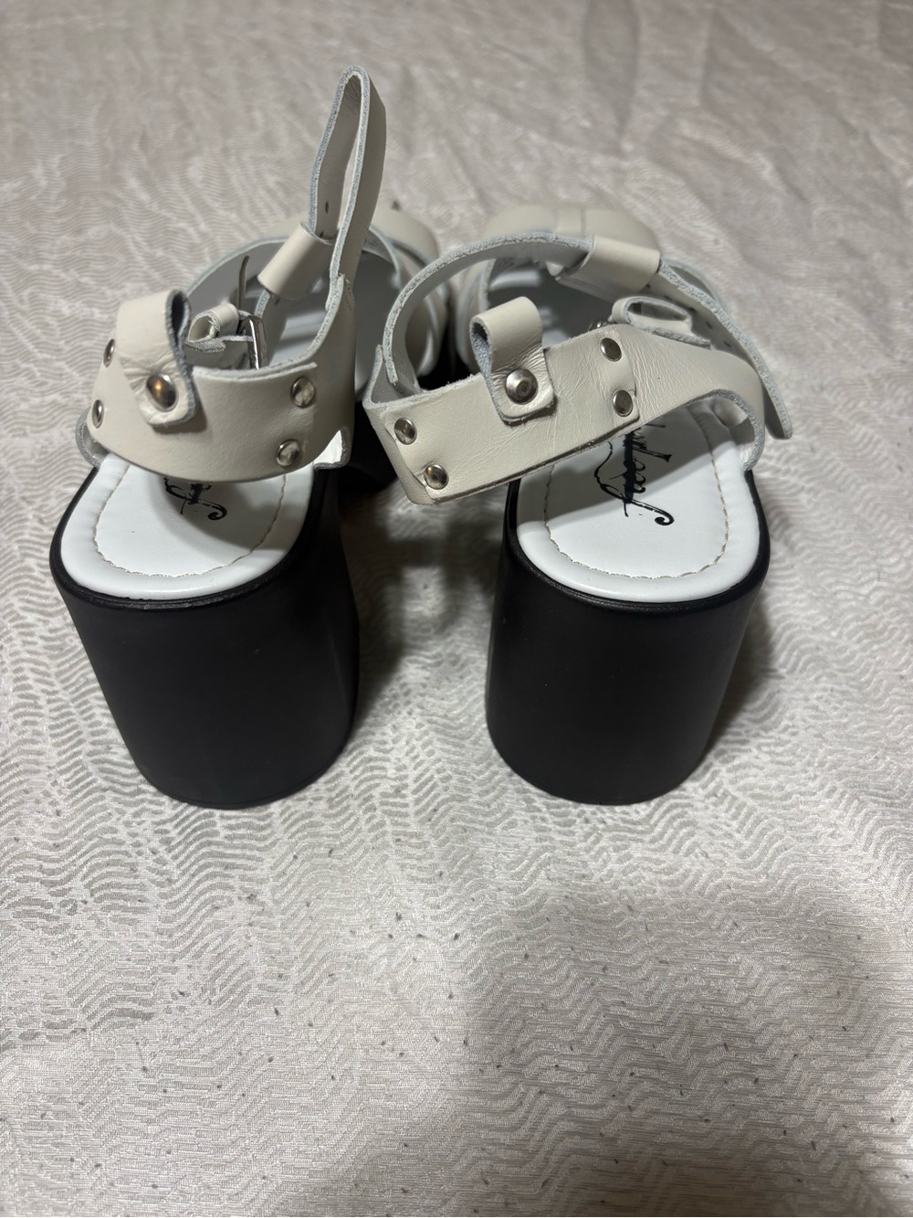 Free People Fishermen Women’s Leather Block Heel Sandals - Size 38 - Picture 3 of 16